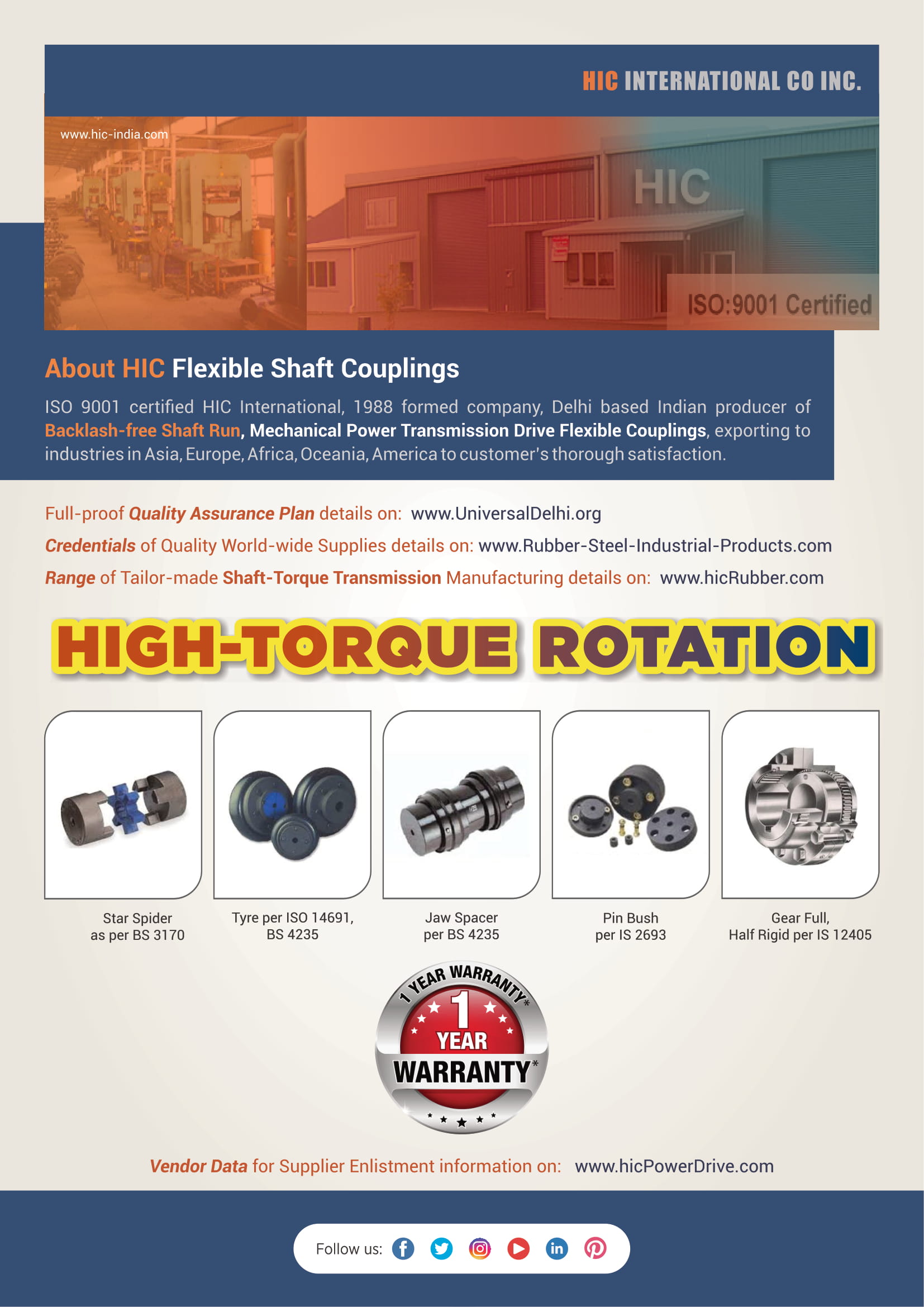 Lit COUPLINGS Flexible Shaft - HIC India