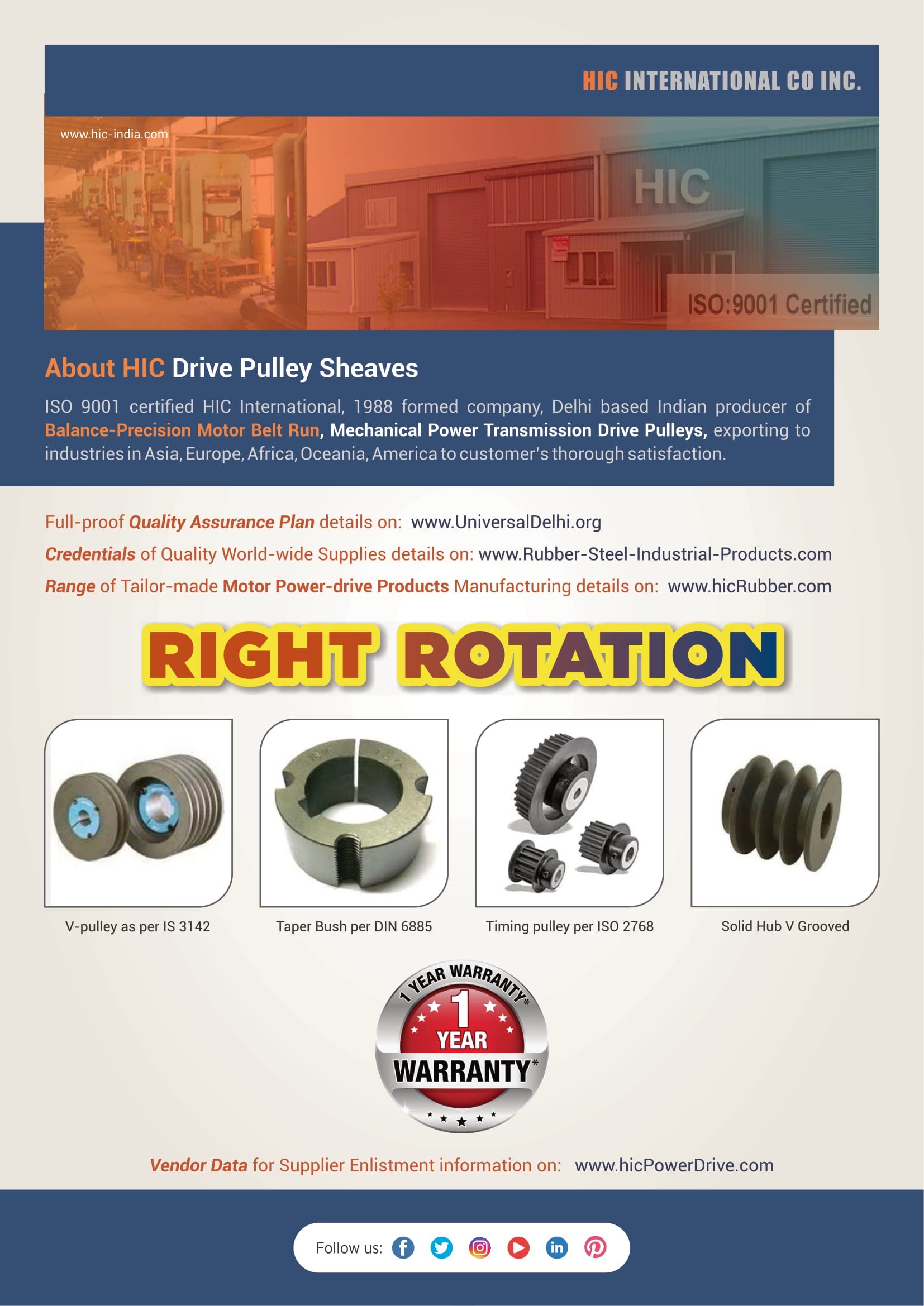 Lit PULLEY Drive Sheaves - HIC India