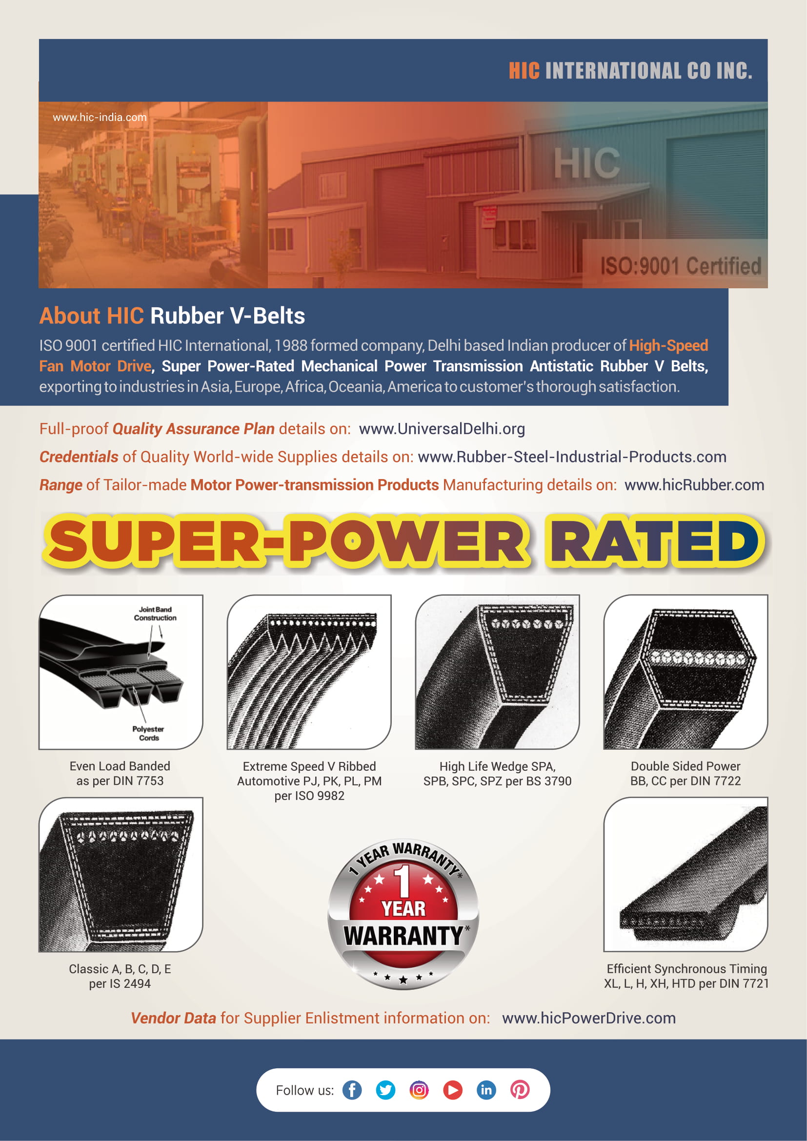 Lit V BELTS Rubber - HIC India