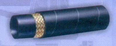 A rock drill hose cut back to show the textile braid under its cover. A rock drill hose cut back to show the textile braid under its cover.