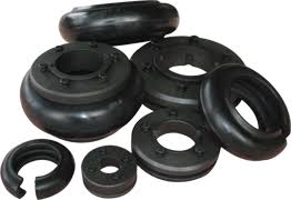 Spare rubber elements for shaft couplings in several sizes, tyres and rings heaped together. Spare rubber elements for shaft couplings in several sizes, tyres and rings heaped together.