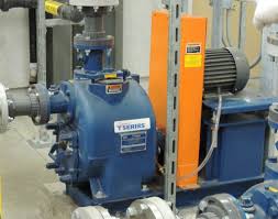 A sewage pump and its motor on a skid, coupled through a guarded shaft coupling. A sewage pump and its motor on a skid, coupled through a guarded shaft coupling.