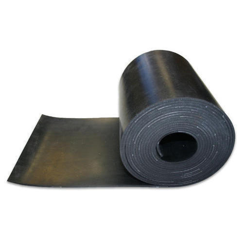 A roll of rubber sheeting part unwound, showing the thickness of the material. A roll of rubber sheeting part unwound, showing the thickness of the material.