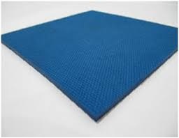 A blue insulating mat with a close textured surface, laid flat.